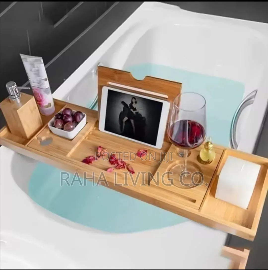 Wooden Bathtub Shower Caddy | Bathroom Storage Tray