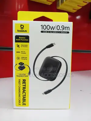 Baseus Retractable 2-in-1 Cable Featuring a 100w Usb-C to Usb-C Cable