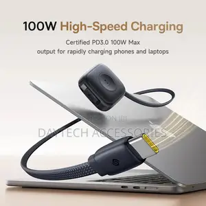 Baseus Retractable Usb C Cable for Apple Watch 100w Fast Charging.