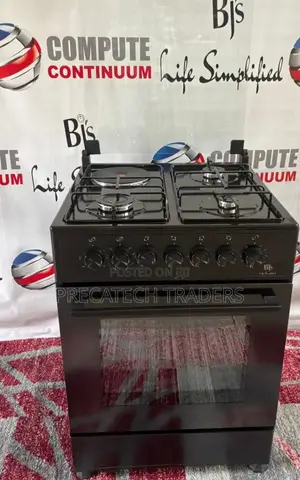 BJS 4 Burner Gas Cooker With Oven – Black