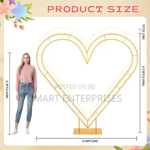 7ft Metal Double Heart Arch Stand for Proposal Heart Balloon Arch