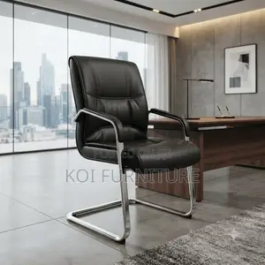 Office Chairs; Leather Office Visotors Chair With Sledding Legs