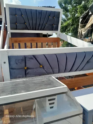 Queen Sized Blue Mocket Bed