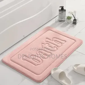 Embossed Letter Bath Thickened Polyester Floor Mat_tr