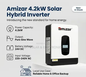 Amizar 4.2kva - 24v Hybrid 100a MPPT Solar Inverter .