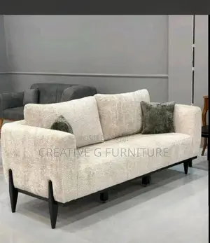 Modern Off White 3‐Seater Sofa
