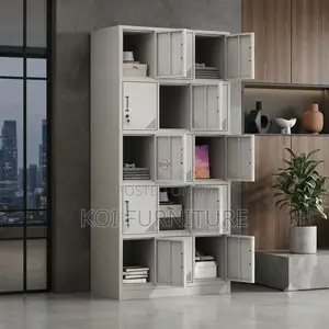 Office Cabinet; 15 Lock Steel Lockable Office Industrial-Grade Cabinet
