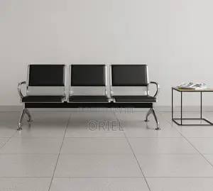 Office Bench: 3 Seater Metal Linked Padded Bench