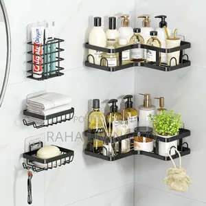 5pc Triangular Shower Caddy Wall Organizer | No Drilling
