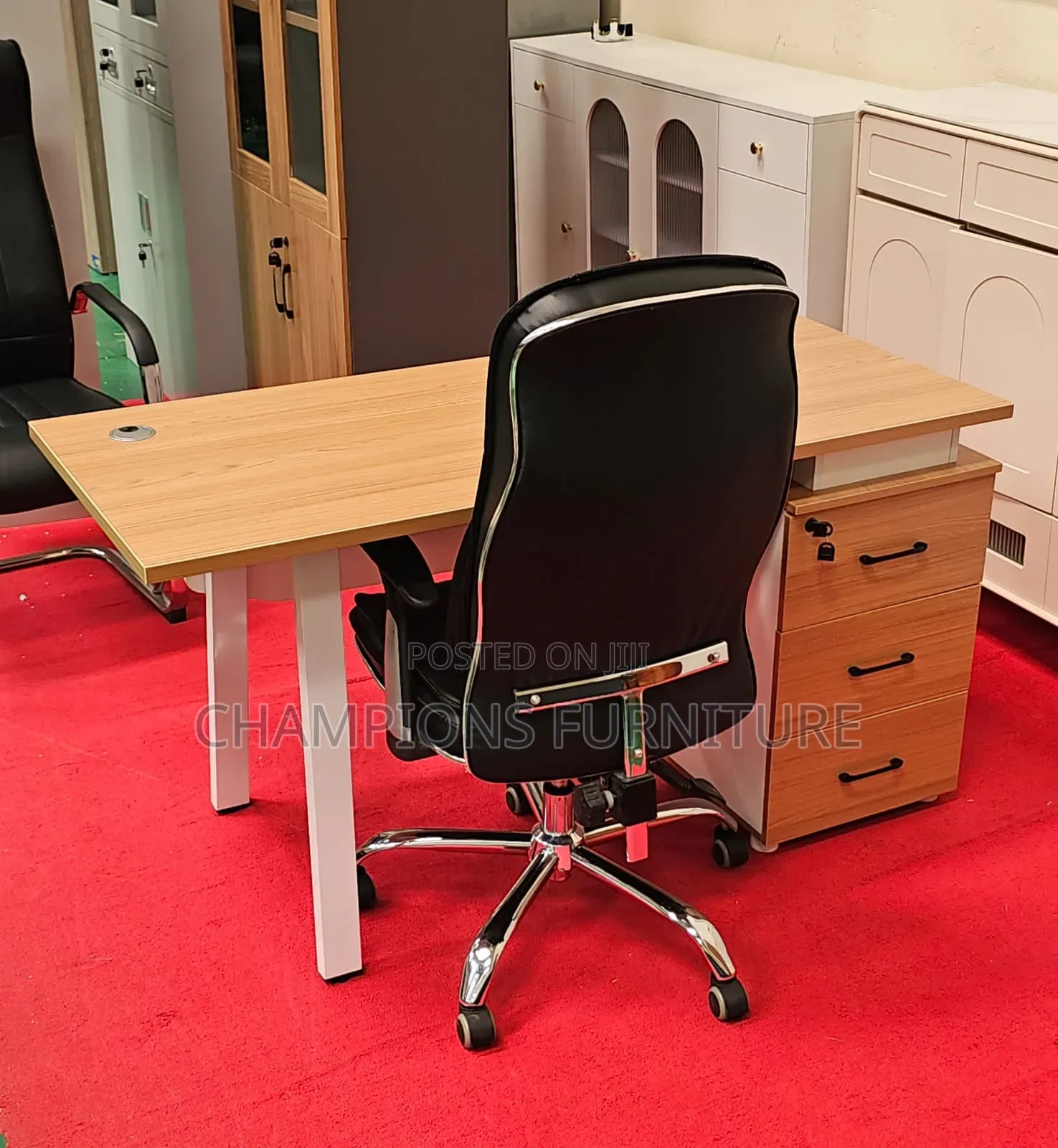 1.4m White Brown Desk