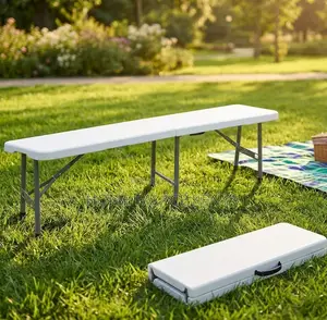 Outdoor Bench: Plastic Panel Outdoor Bench With Carrying Handle