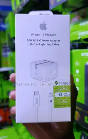 50w iPhone 14 Promax Power Adapter Usb-C to Lightning Cable