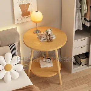 Double Layer Brown Side Table Available
