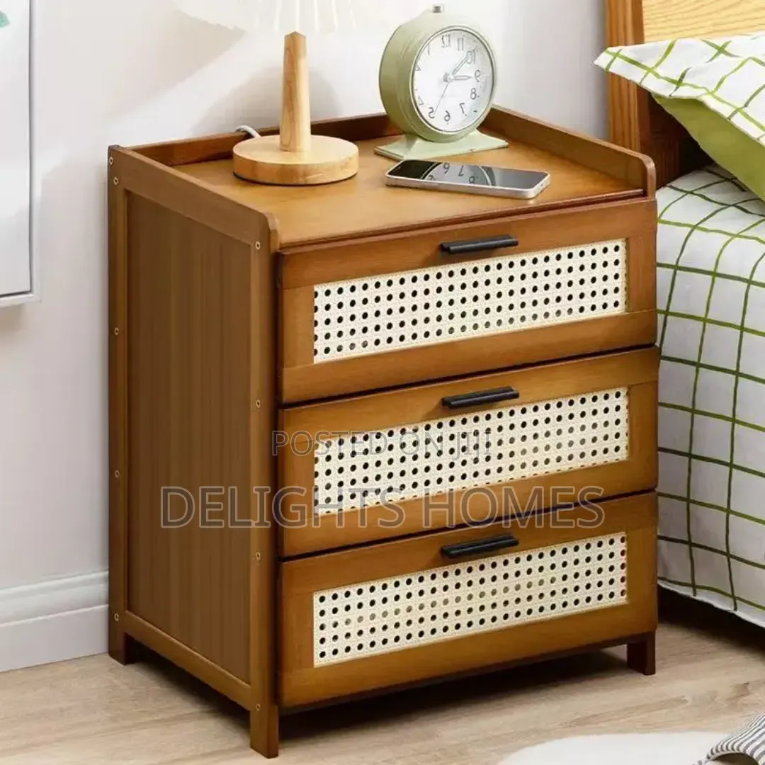 Bamboo Nightstand Bedside Table_tr