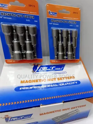 Rlt Tools 5-piece Magnetic Nut Setter Set - 8mm 10mm, Hardened Steel