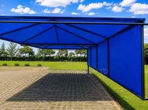 Premium Royal Blue Carport Privacy Shade Screen - Modern Durable