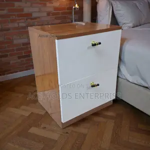 Julz/ Sparrow Bedside Drawers - Brown-White Laminated Particle Board
