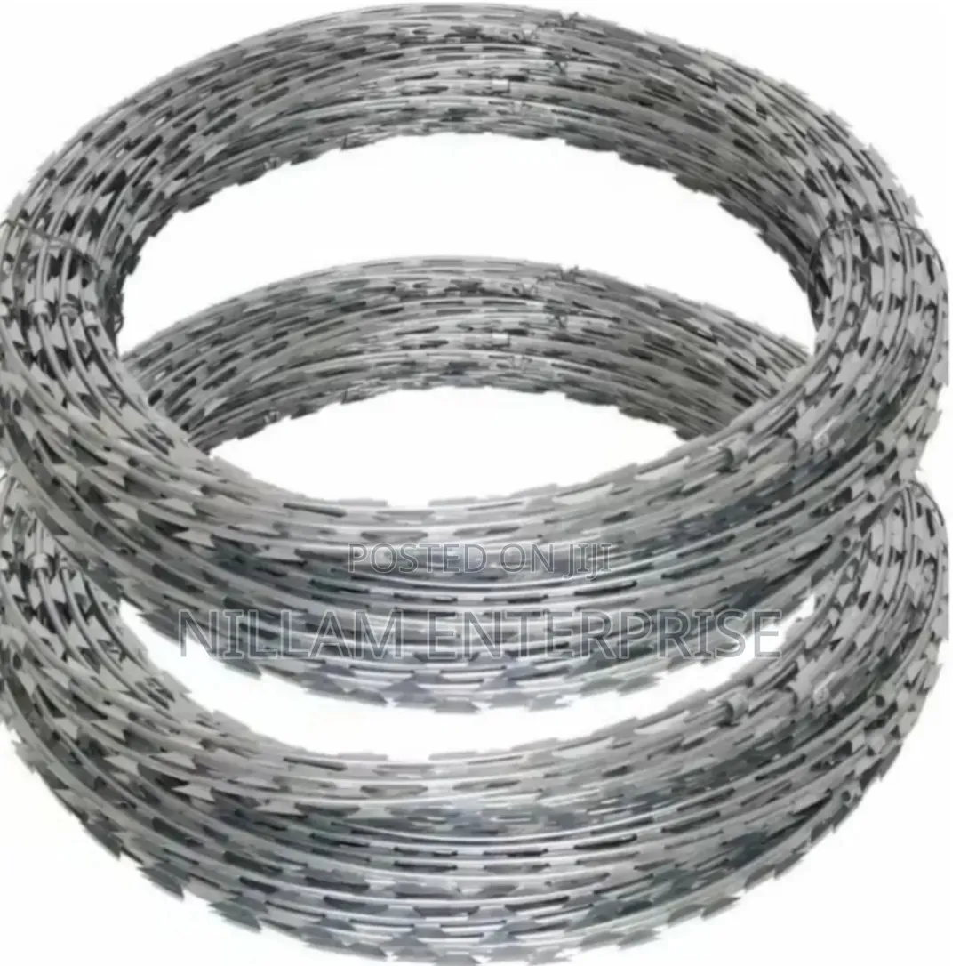 Double Galvanized Silver Razor Wire 450mm 10m