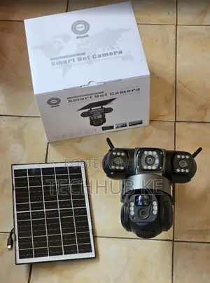 360° Triple Lens Solar Camera With Triple PTZ Mobile App Monitoring