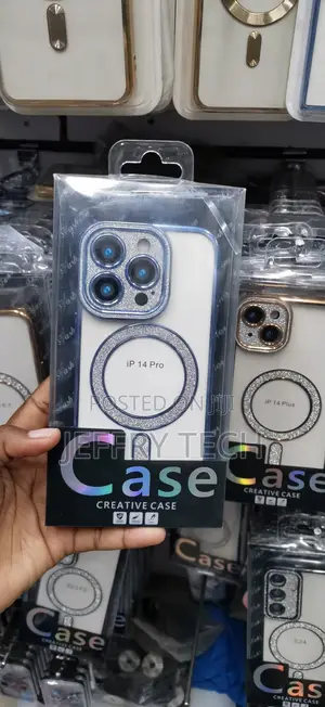 iPhone 14 Pro,Sparkling Blue Glitter Finish Case