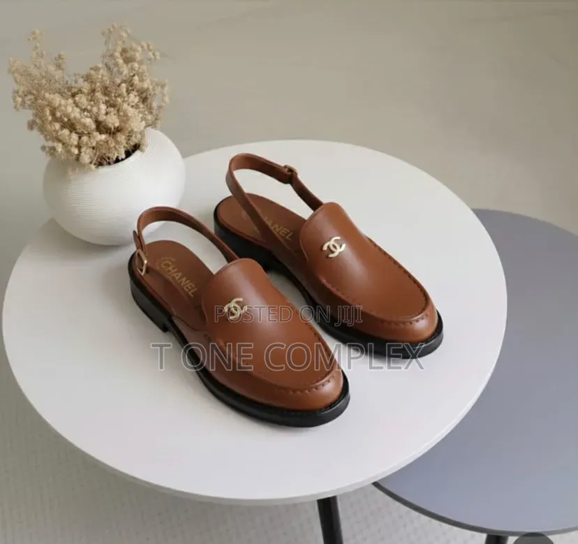 Quality Original Leopard Print Slingback Loafers Black Brown