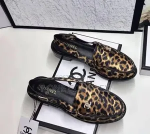 Quality Original Leopard Print Slingback Loafers Black Brown