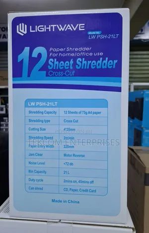 Lightwave Paper Shredder 12 Sheets Cross-Cut PSH-21lt