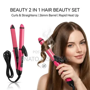 2 in 1 Hair Straightener and Curler - NHC-2009 Beauty Set