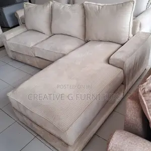 Elegant 6‐Seater Beige L‐Shaped Sofa – Spacious Stylish