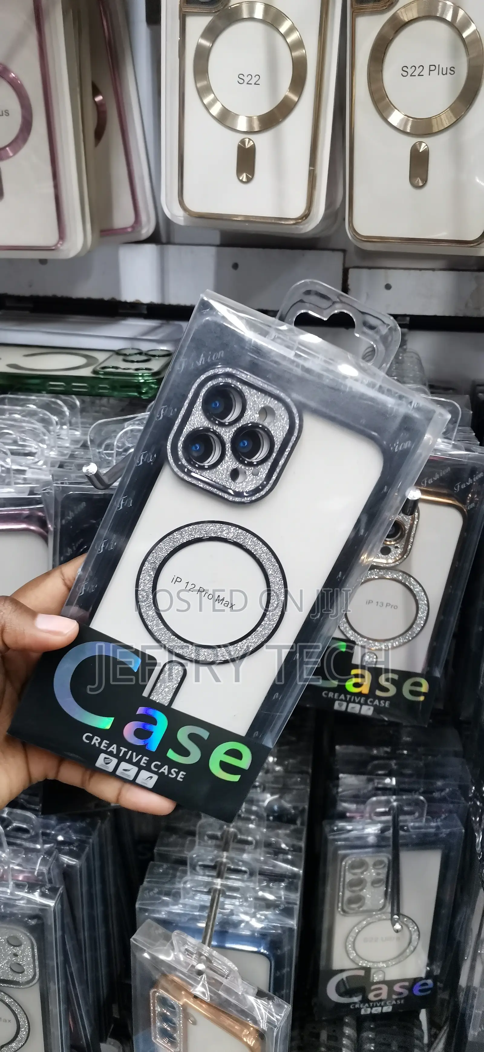 iPhone 12 Pro Max Case Clear With a Sparkling Silver Magsafe Ring