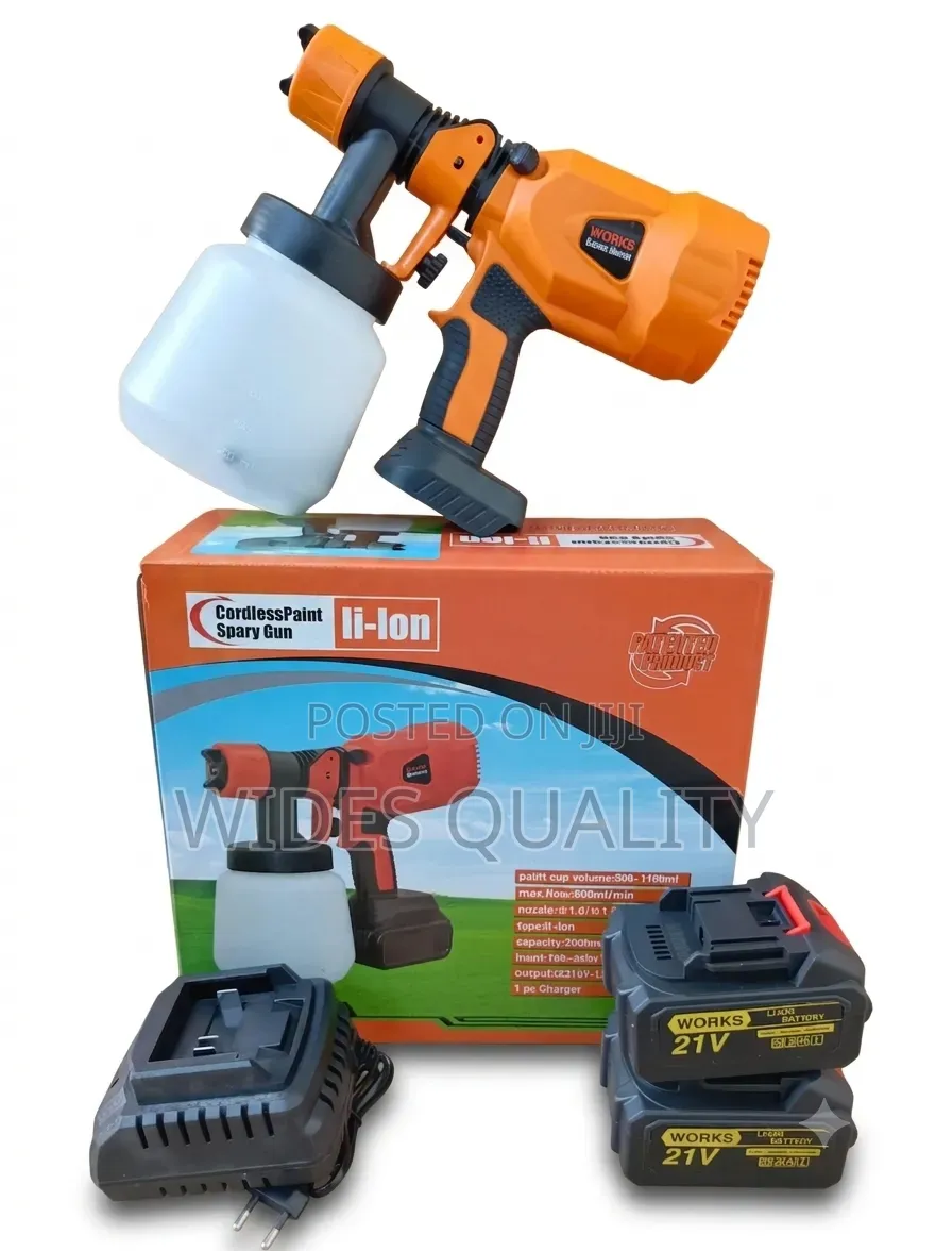 Cordless Spray Gun 21v Lithium-Ion Battery System.