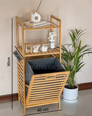 Laundry Hamper Bamboo Basket With Removable Fabric Liner