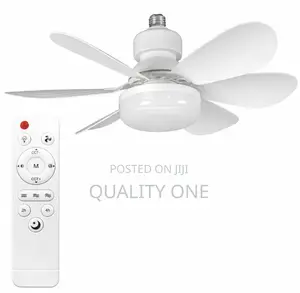 Modern E27 Led Ceiling Fan Light W/Remote 3 Color Dimmable -
