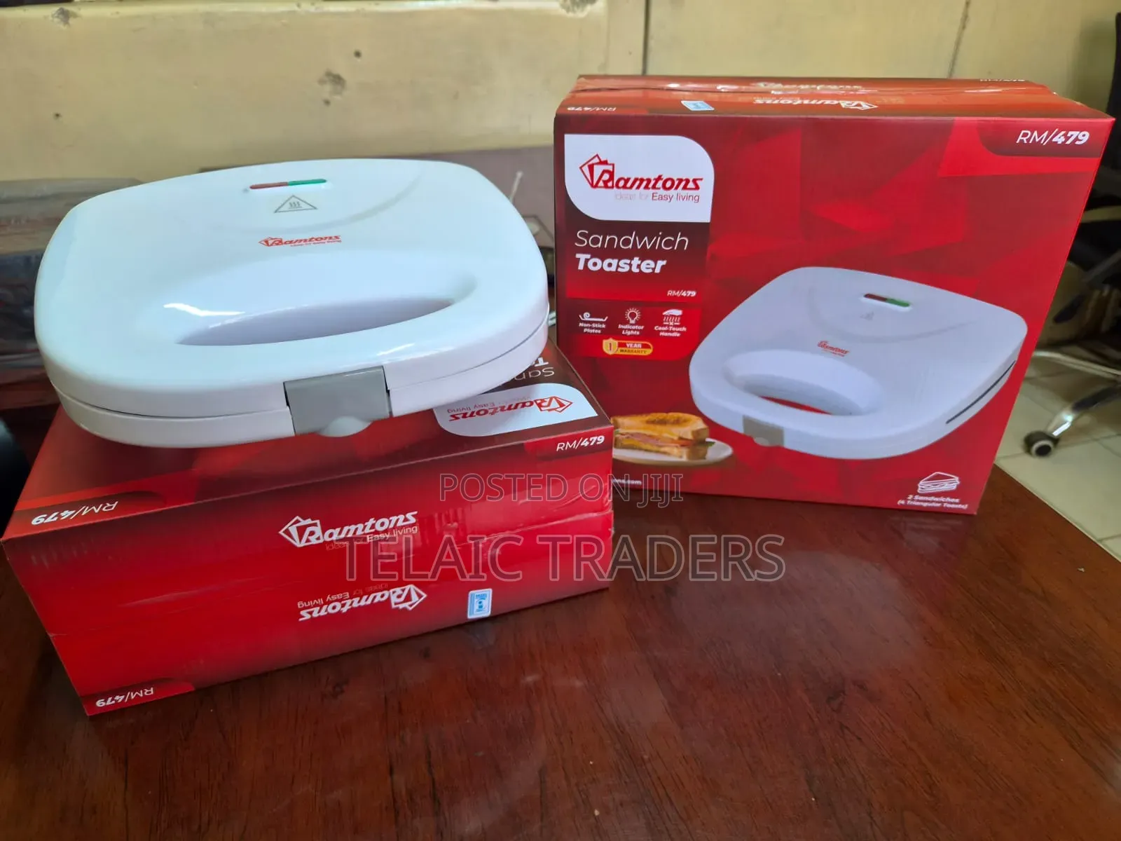 Ramtons Sandwich Maker 2slice White Rm479