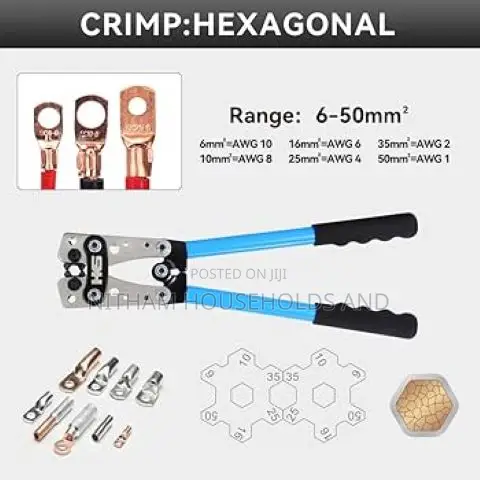 Solar Manual Crimping Tool for Battery Terminal Cable Lugs