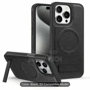 Magnetic for iPhone 13 Pro Max Leather Case With Magsafe Ring Stand