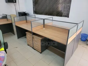 Brown / White Office Tables 4 - Workstations