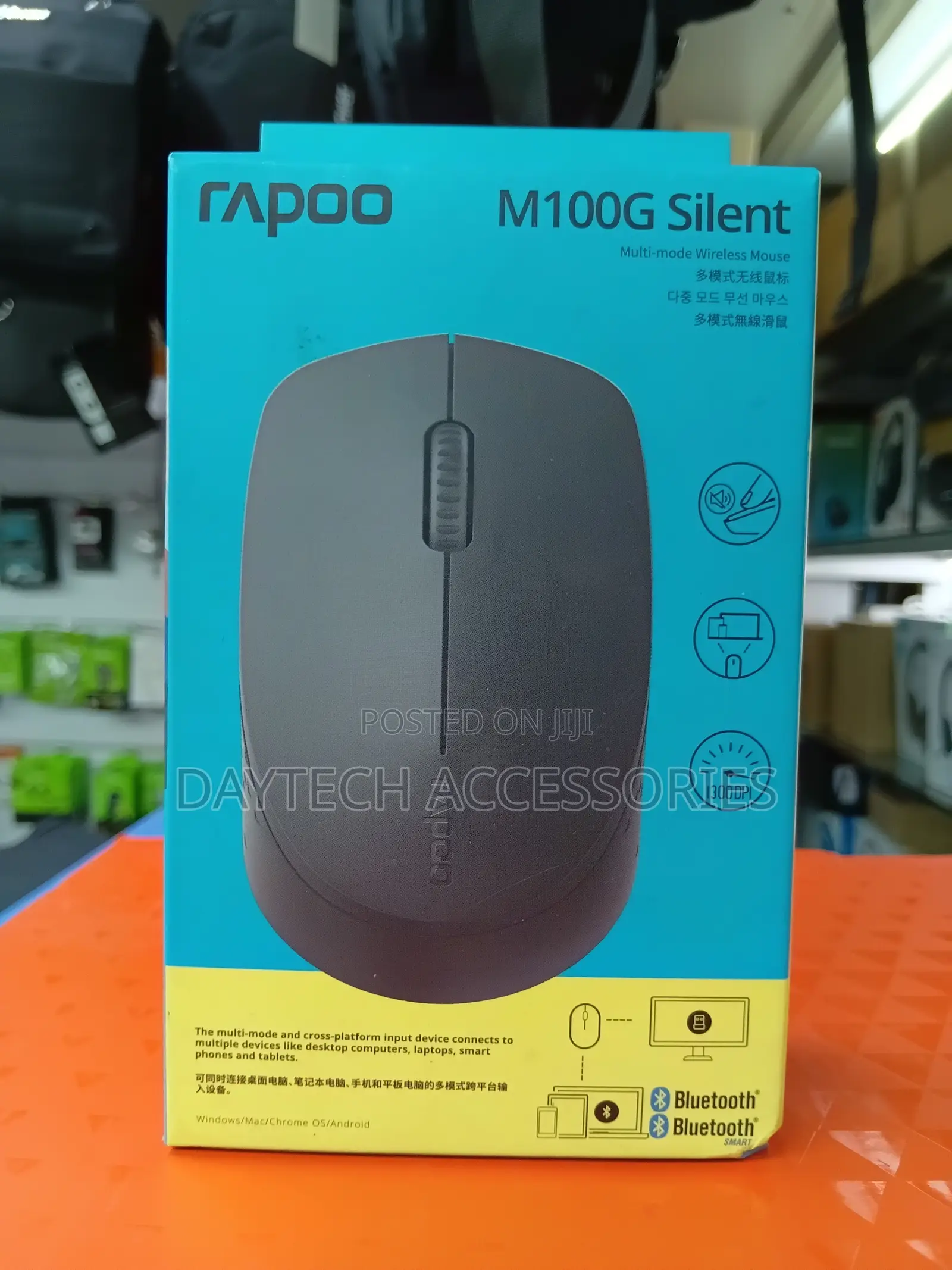 Rapoo M100g Multi Device Silent Bluetooth Mouse(Bt3.0+Bt4.0+Usb)