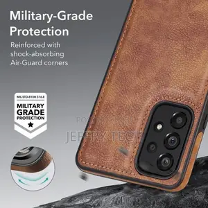 Retro Leather Back Cover for Samsung Galaxy A53-Black