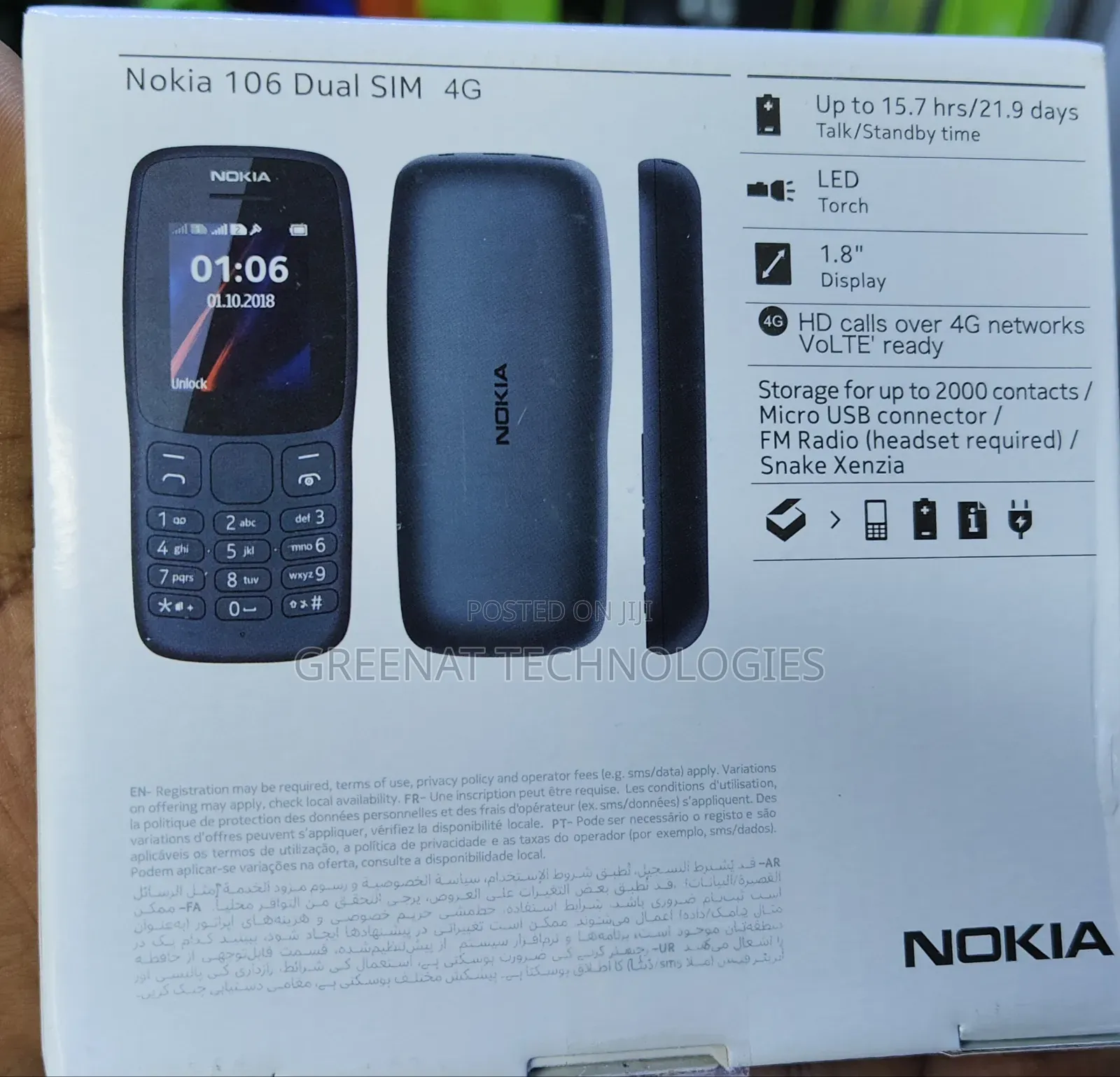 New Nokia 106 Black