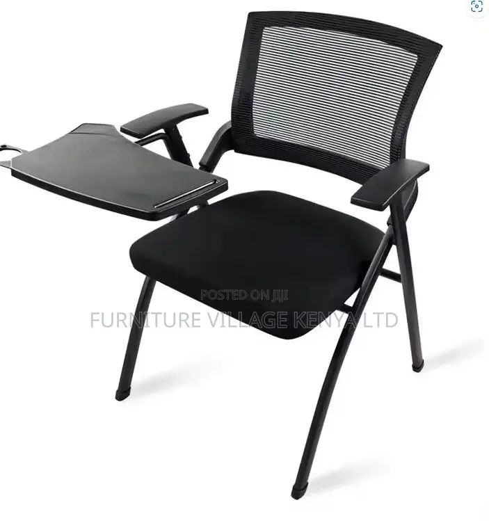 Black Visitor Training Chair With Writing Board