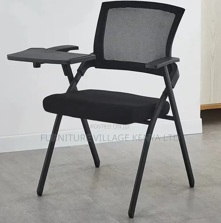 Black Visitor Training Chair With Writing Board