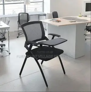 Black Visitor Training Chair With Writing Board