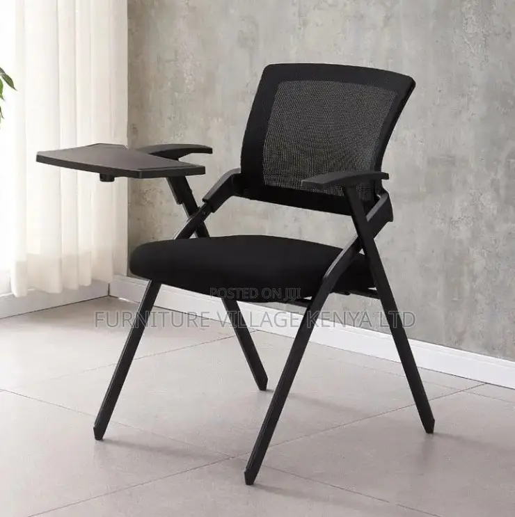 Black Visitor Training Chair With Writing Board