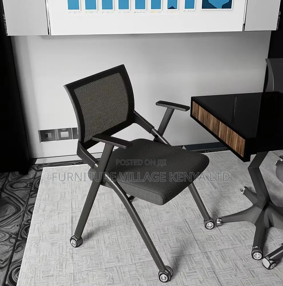 Black Visitor Training Chair With Writing Board