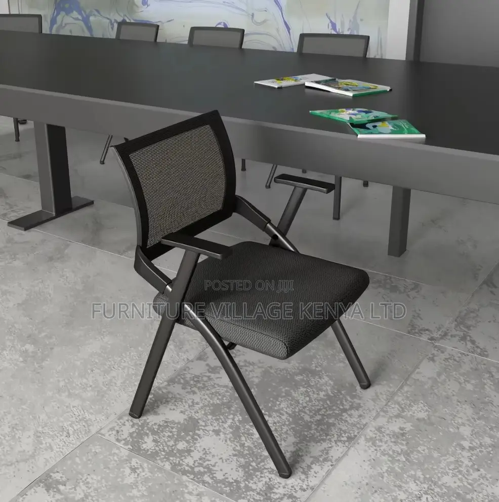 Black Visitor Training Chair With Writing Board