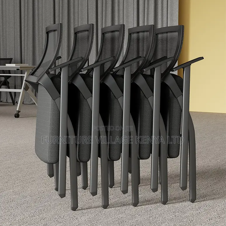 Black Visitor Training Chair With Writing Board