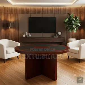 Boardroom Table; Mahogany Round 1.2 Meters Executive Boardroom Table