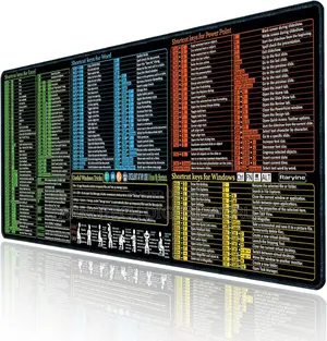 Excel Sheet Shortcut Guide Extended Mouse Pad