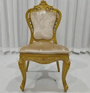 Banquet Chair: Gold Plastic Carved Ornate Frame Dining Chair